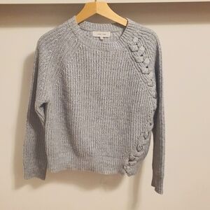 John + Jenn Gray Sweater with Braided Detail